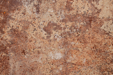 Cement on rusty metal for background