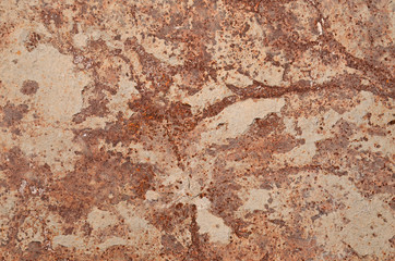 Cement on rusty metal for background