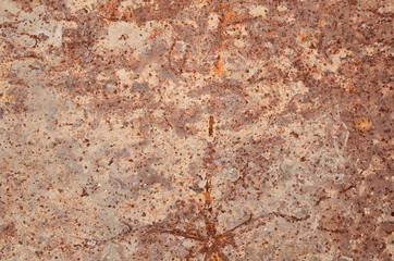 Cement on rusty metal for background