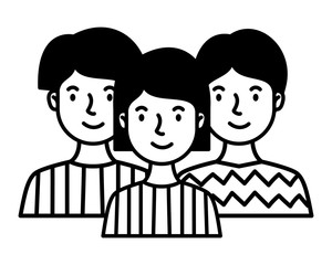 Obraz na płótnie Canvas group of people avatars characters