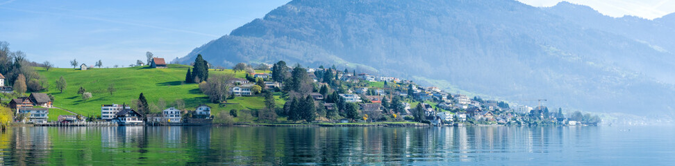 Fototapeta na wymiar Panoramic view of cityscape of Lucerne lake in daylight ,Switzerland