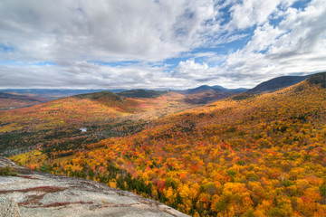 Colorful overview of the valley at Fall, White mountains, NH, USA