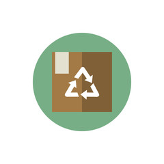 cardboard box package recycle green energy block icon