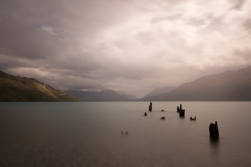 Long exposure of an old pier in New Zealand