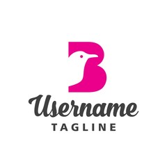 Letter b bird logo icon concept vector