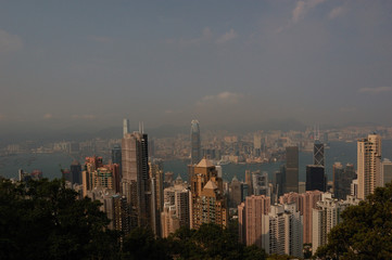 Fototapeta na wymiar A view from Victoria peak in Hong Kong