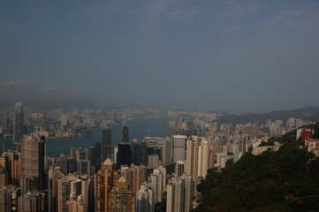 Fototapeta na wymiar A view from Victoria peak in Hong Kong