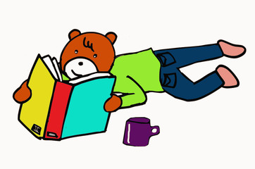 a bear reading