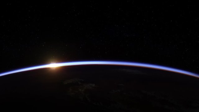 Sunrise Over Planet Earth From Orbit - Elements of this Video Furnished by NASA