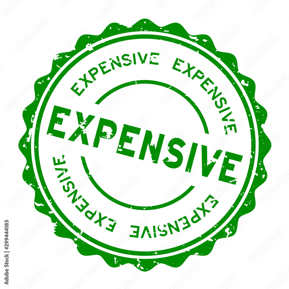 Canvas Prints Grunge green expensive word round rubber seal stamp on white background