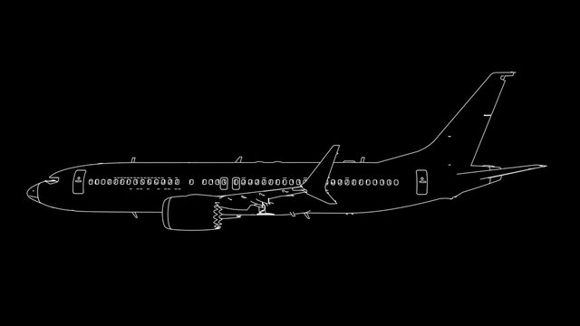 Drawing airplane in animation