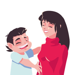 Mother with son vector design