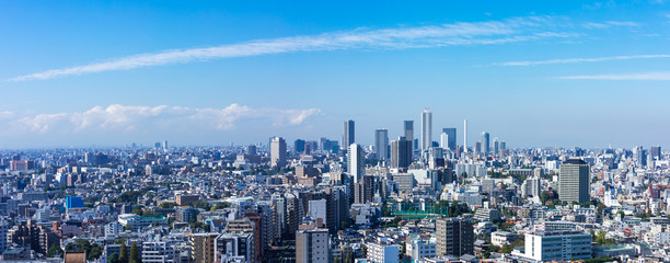 (東京都-風景パノラマ)展望台から望む池袋方面の風景１