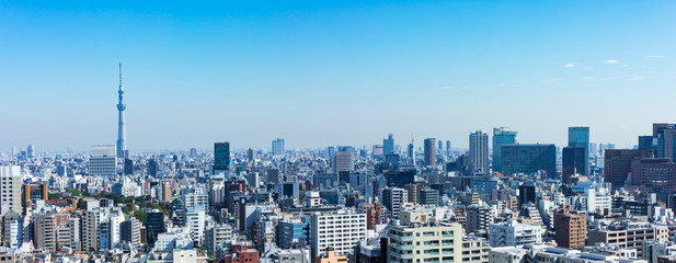 (東京都-風景パノラマ)展望台から望む墨田方面の風景１