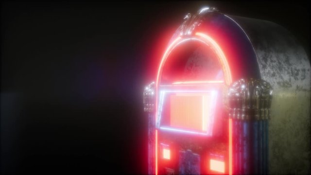 retro jukebox in the dark