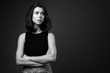 Beautiful multi ethnic woman with short hair