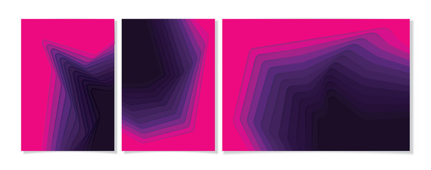 Purple gradient pink paper poster textured with wavy layers. paper cut deeps style.