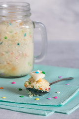 Confetti mug cake.