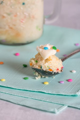 Confetti mug cake.