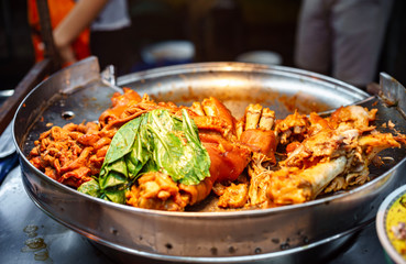 Picture of Braised Pork Leg for Put in Rice pork leg, Thai food