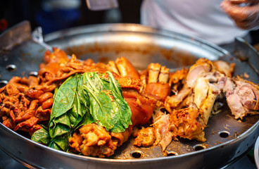 Picture of Braised Pork Leg for Put in Rice pork leg, Thai food