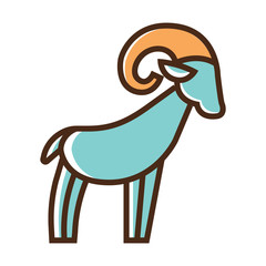 Color icon mountain sheep
