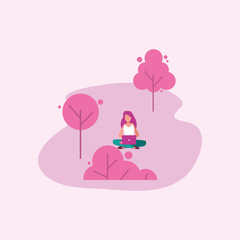 avatar woman person outside vector design