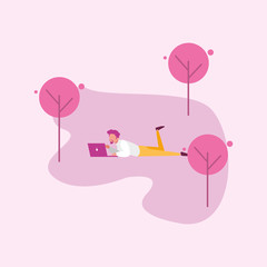 Avatar man person outside vector design