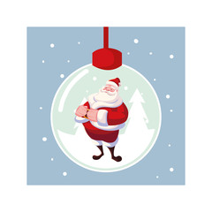 Merry christmas santa claus sphere vector design