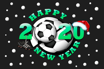 Happy new year 2020 and soccer ball