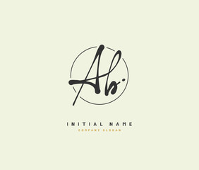 A B AB Beauty vector initial logo, handwriting logo of initial signature, wedding, fashion, jewerly, boutique, floral and botanical with creative template for any company or business.