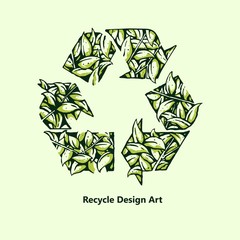 recycle art design for nature theme