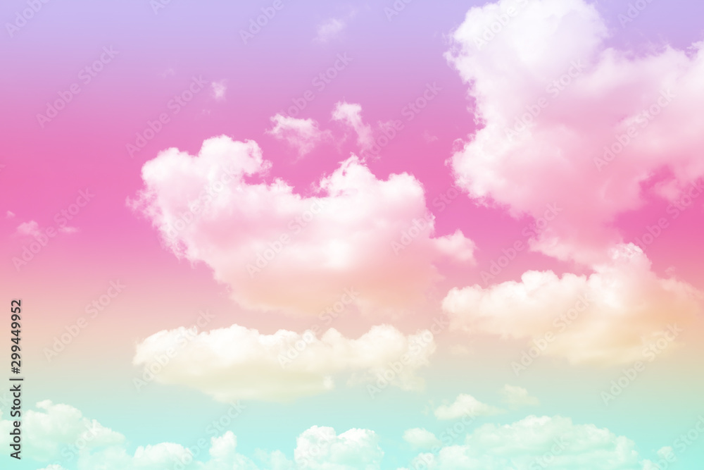 Wall mural cloud and sky with a pastel colored. nature abstract background