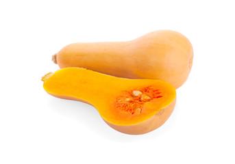 Butternut squash isolated on white background