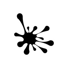 Abstract black ink splash icon logo