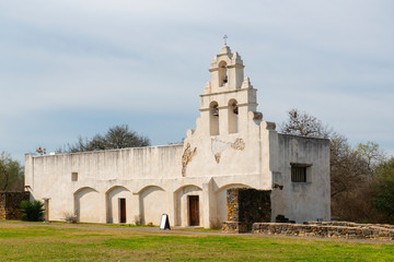 Mission San Juan Capistrano in San Antonio, Texas, USA. The Mission is a part of the San Antonio Missions UNESCO World Heritage Site.