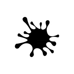 Abstract black ink splash icon symbol 