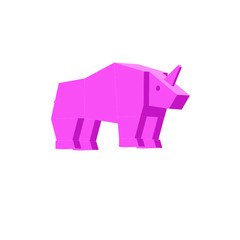 coloring icon illustration of rhino