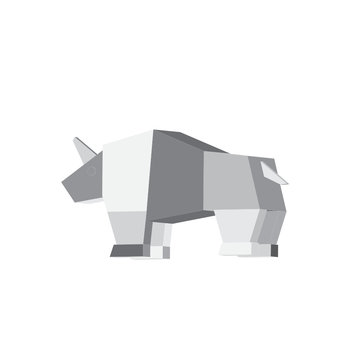 coloring icon illustration of rhino