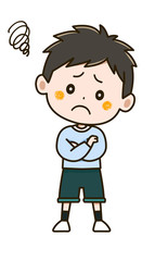 困る男の子　ポーズ　イラスト