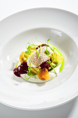 Exquisite Serving Avocado Salad with Truffle and Crab