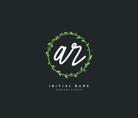 A R AR Beauty vector initial logo, handwriting logo of initial signature, wedding, fashion, jewerly, boutique, floral and botanical with creative template for any company or business.