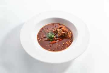 Tomato soup with beef ribs