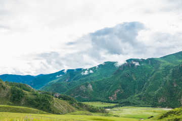 Fototapeta na wymiar Green mountain valley landscape