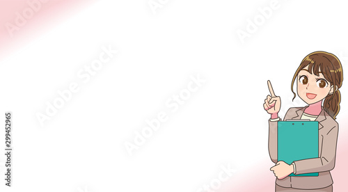 ビジネスウーマン Ol かわいい 女性 スーツ フレーム素材 Wall Mural よぴんこ Yopinco