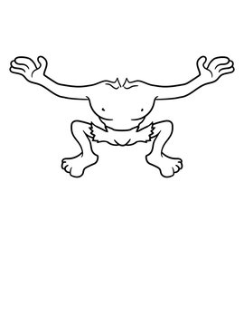 clipart kost&uuml;m k&ouml;rper ohne kopf verkleidung halloween horror monster verwandelt gr&uuml;n knom kobold troll ork klein design comic cartoon frech