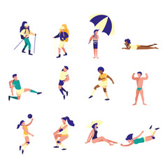 Variety sport icon set pack vector design