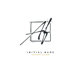 A F AF Beauty vector initial logo, handwriting logo of initial signature, wedding, fashion, jewerly, boutique, floral and botanical with creative template for any company or business.