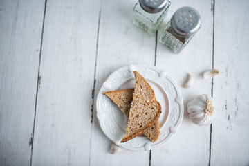 toasted slices of wholegrain toast bread 