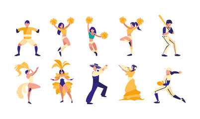 Variety sport icon set pack vector design